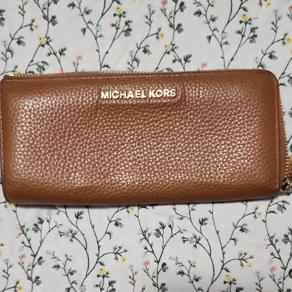 Michael Kors Tan Pebbled Leather Wallet